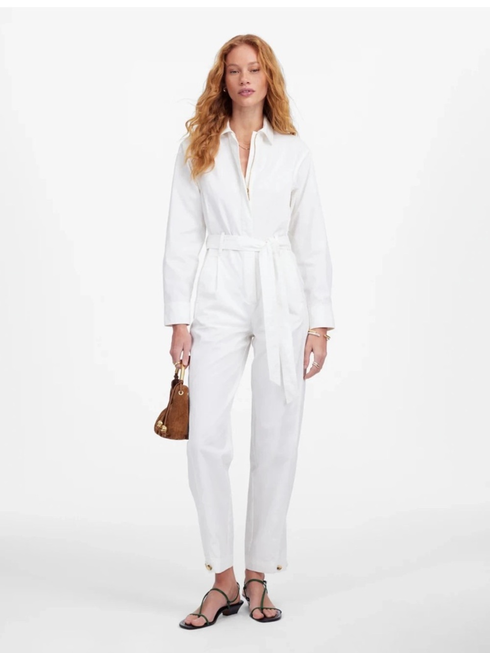 MADEWELL Utility Coverall Straight Leg Jumpsuit Women’s Small White Cotton NWT